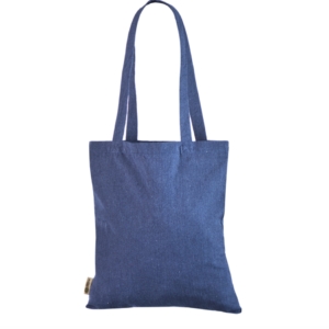 Sinist värvi ümbertöödeldud puuvillast kott