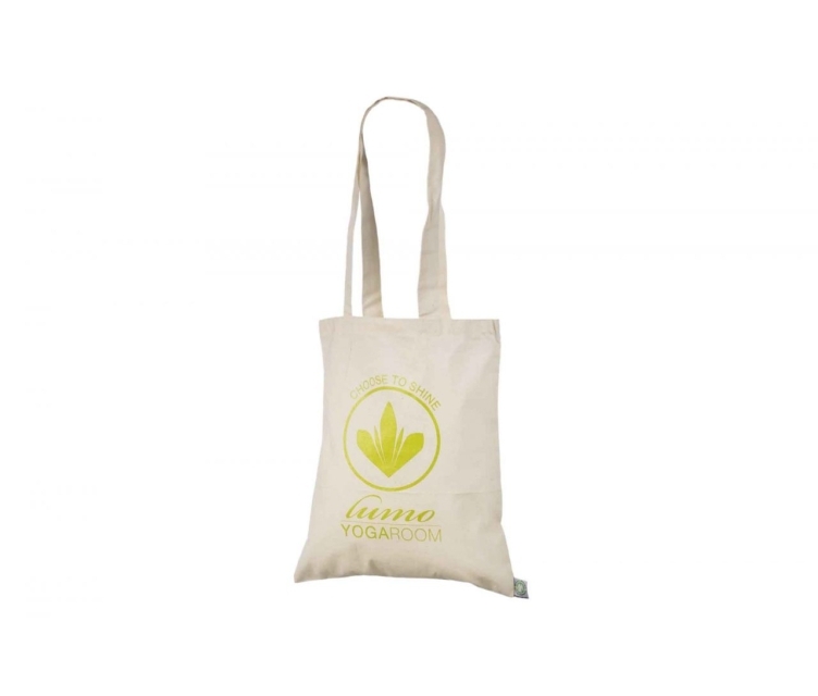 Logoga loodusvalged orgaanilisest puuvillasest riidest kotid
