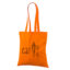 Oranži värvi riidest kott trükiga